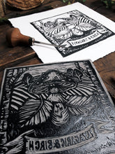 Load image into Gallery viewer, "Fly Agaric and Birch" Limited Edition Original Linoprint - Gnostic Forest Art