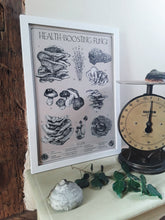 Load image into Gallery viewer, "Health-Boosting Fungi" Medicinal Mushrooms Pen and Ink Recycled Print - Gnostic Forest Art