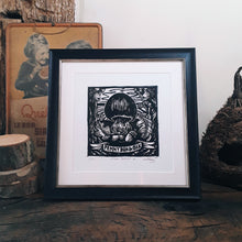 Load image into Gallery viewer, "Penny Bun and Oak" Limited Edition Original Linoprint - Gnostic Forest Art