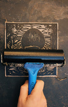 Load image into Gallery viewer, "Penny Bun and Oak" Limited Edition Original Linoprint - Gnostic Forest Art