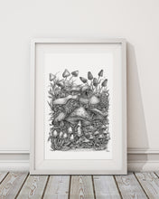 Load image into Gallery viewer, Pen and Ink "Spirit of the Mushroom" Reproduction/Giclée Fine Art Print - Gnostic Forest Art