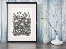 Load image into Gallery viewer, Pen and Ink "Spirit of the Mushroom" Reproduction/Giclée Fine Art Print - Gnostic Forest Art