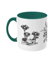 Load image into Gallery viewer, Illustrated Psilocybe Mushroom Two-tone Ceramic Mug - Gnostic Forest Art