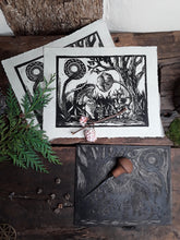 Load image into Gallery viewer, &quot;A Walk&quot; Limited Edition Original Linoprint on Awagami Washi Paper - Gnostic Forest Art