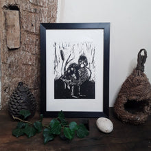 Load image into Gallery viewer, &quot;Fluffy Duck&quot; Limited Edition Original Linoprint on Somerset Satin Paper - Gnostic Forest Art