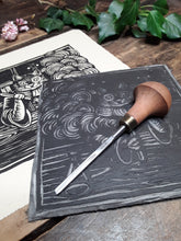 Load image into Gallery viewer, &quot;Alchemy&quot; Limited Edition Original Linoprint on Zerkall Antique Paper - Gnostic Forest Art