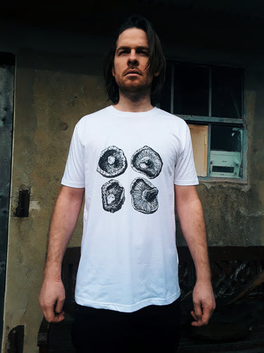 Unisex Eco-Friendly 100% Organic Cotton Shiitake Mushroom T-Shirt - Various Colours - Gnostic Forest Art