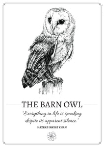 "The Barn Owl" Original Pen and Ink Artwork - Perlino Recycled Print in A4 - Gnostic Forest Art