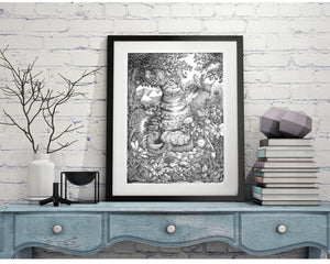 Pen and Ink "The Odyssey" Reproduction/Giclée Fine Art Print - Gnostic Forest Art