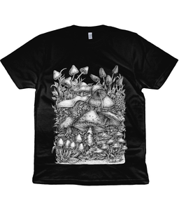 Unisex Eco-Friendly and Climate Neutral 100% Organic Cotton Mushroom T-Shirt - Gnostic Forest Art