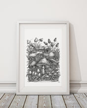 Load image into Gallery viewer, Pen and Ink &quot;Spirit of the Mushroom&quot; Reproduction/Giclée Fine Art Print - Gnostic Forest Art